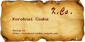 Koroknai Csaba névjegykártya