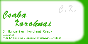 csaba koroknai business card